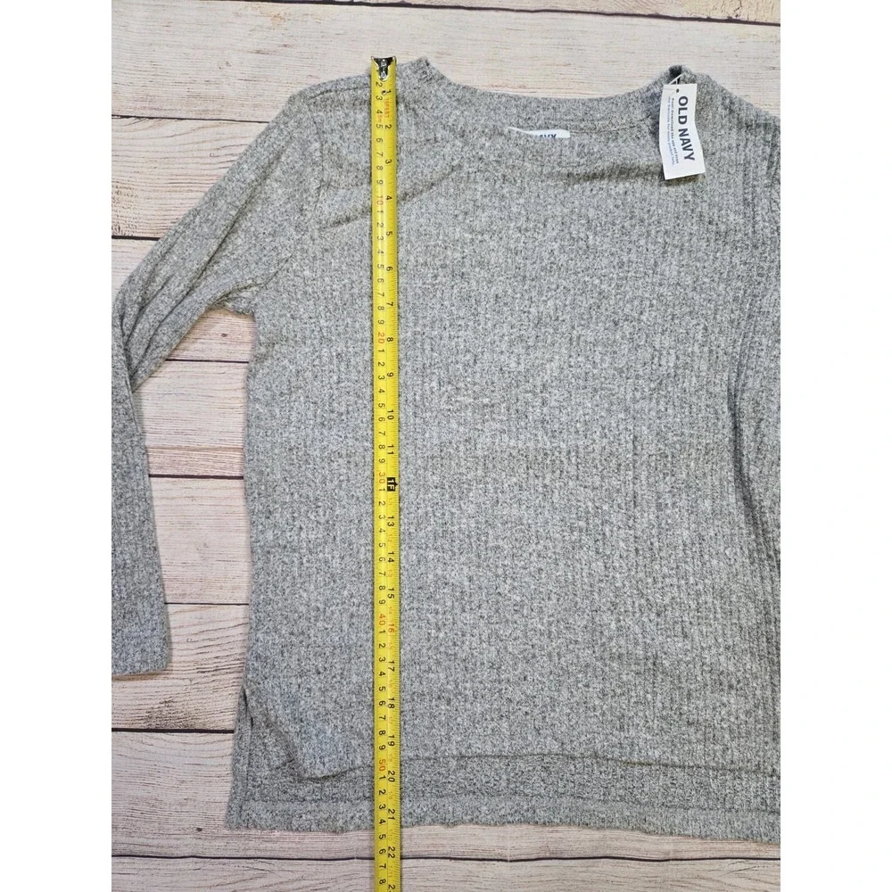 Old‎ Navy Kid Girl Ribbed Knit Soft Spun Knit Gray Long Sleeve Top Size Medium 8